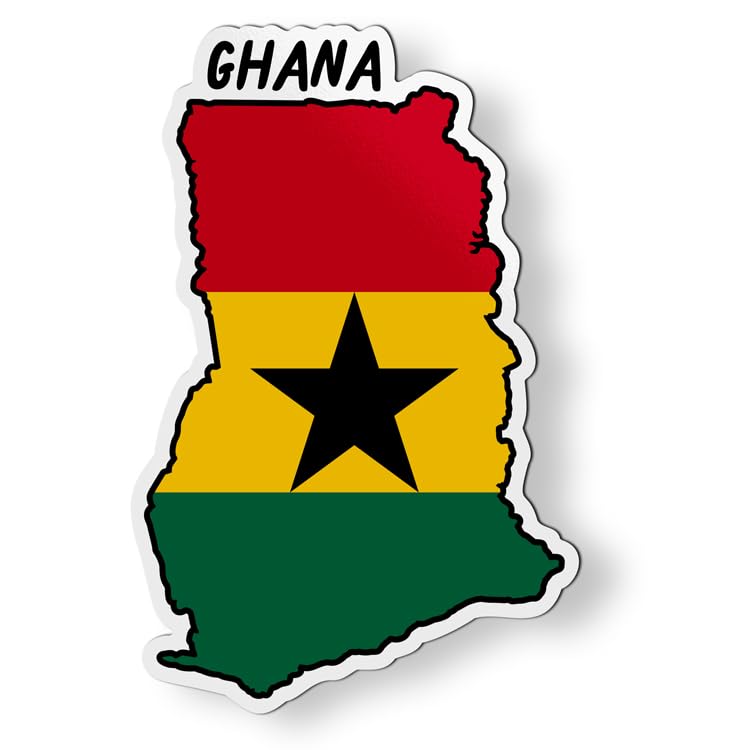 Imán decorativo con mapa de Ghana 4.5 pulgadas miniatura 1