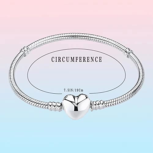 Image of Charm Snake Pattern Bracelet S925 Sterling Silver 18k Gold Plated, Rose Gold Snake Pattern Pandora Bracelet, Gift for Women