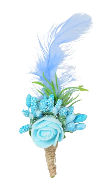 Exotica Fashions Handmade Mens Lapel Artificial Flower BOUTONNIERE Eco-friendly Nickel Free Fashion Jewelry Flower Pins Lapel Brooches for Mens Wear for Blazer Suits (Sky Blue) (B0CQYBXTMV) Amazon Price History, Amazon Price Tracker