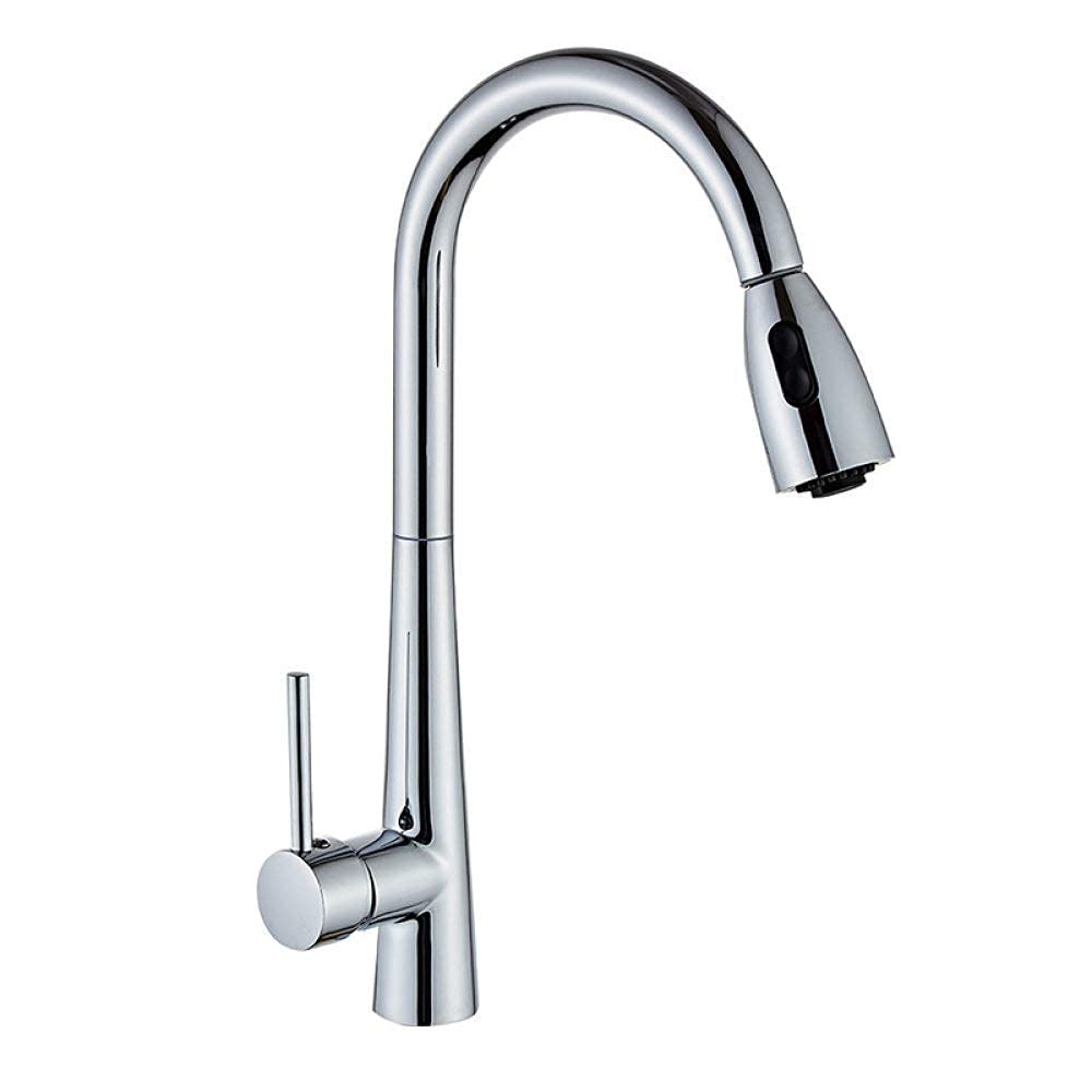 Grifo del fregadero Baño de cocina, Grifo mezclador de cocina, Grifos de cocina Grifo del fregadero Grifo de cocina extraíble Grifo monomando giratorio de un solo orificio Grifo mezclador de agua,A/a
