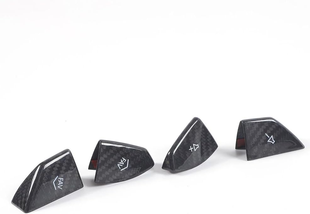 Real Dry Carbon Fiber Direct Manufacturer for 2014-2019 Chevrolet Corvette C7 Car Interior Decorative Accessories Volume Button Trim Cover 4 PCS (Black Carbon)