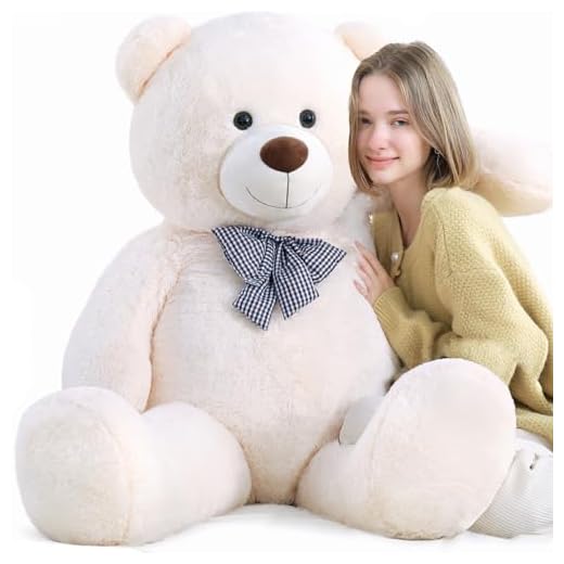 Misscindy Giant Teddy Bear Plush Stuffed Animals for Girlfriend or Kids 47 inch, (White)