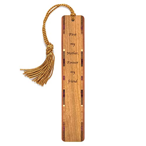 Personalized Mother Friend Quote, Engraved Wooden Bookmark - Made in USA - Also Available Without Personalization