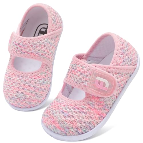 JOINFREE Toddler Shoes Girls Walking Lightweight Wide Barefoot Slip On Sneakers Mary Jane School...