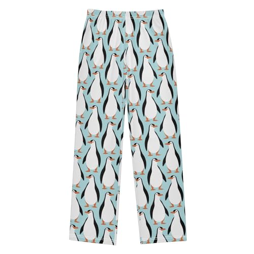 ZZXXB Penguin Boys Long Pants Soft Trousers Elastic Waist Kids Lounge Bottoms with Pockets S-XL