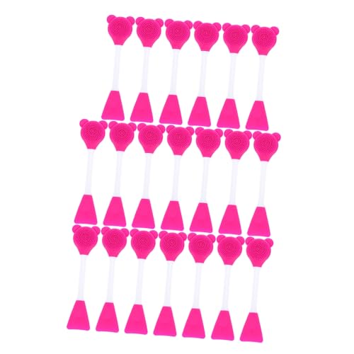 Mikinona 20 Piezas Cepillo Facial Doble Punta Silicona para Mascarilla Diseño Oso Suave Aplicador para Limpieza y Cuidado de Diaria