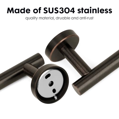 Ntipox 4 Piece Oil Rubbed Bronze Stainless Steel Bathroom Hardware Set Include Hand Towel Ring, Toilet Paper Holder,and 2 Robe Towel Hooks,Bathroom Accessories Set Oil Rubbed Bronze