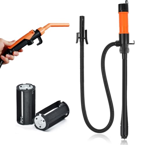 Afenau Benzinpumpe für Kanister, 2.4 GPM Elektrische Benzinpumpe, Tragbare Elektrische Kraftstoff Umfüllpumpe, Batteriebetriebene Flüssigkeitstransferpumpe, Kanister Pumpe für Benzin, Diesel