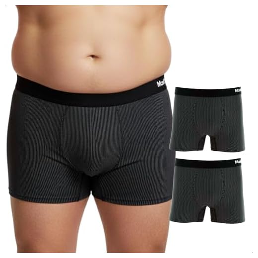 MASH Kit 2 Cueca Boxer Plus Size Masculina Microfibra Poliamida Toque Gelado Estampa Risca de Giz Cós Elástico 35mm, 2 Preto, XXGG