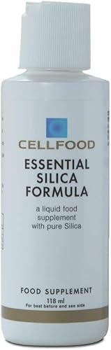 Cellfood Fórmula esencial antienvejecimiento de sílice, 4 onzas líquidas, apoya huesos, articulaciones, cabello, piel, uñas, dientes y encías