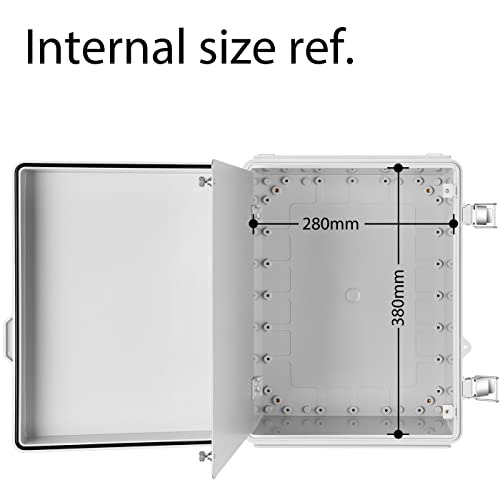 Gratury Junction Box, IP67 Waterproof Plastic Enclosure for Electrical Project, Hinged Grey Cover, Includes Mounting Plate and Wall Bracket by Gratury - Used condition - Image 3