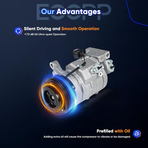 Image of ECCPP AC Compressor with Clutch Fit for Cadillac CTS 3.0L 3.6L 2010-2014 | Fast Cooling Air Conditioning Compressor