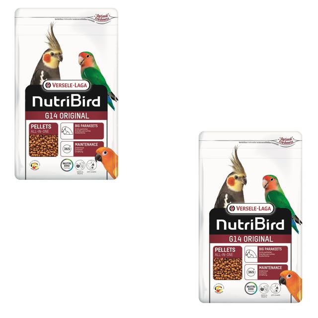 Versele-Laga Nutribird G14 Original | Pack Double | 2 x 1 kg | Aliment de Maintenance pour Grandes perruches Adultes | Granulés extrudés | pour Soutenir la...