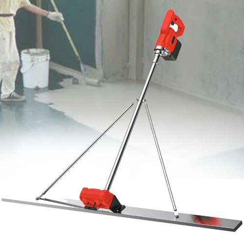 PweKzxt Utensile per La Finitura del Calcestruzzo, Utensile Vibrante per Massetto in Calcestruzzo, Massetto Elettrico Ricaricabile, per La Lavorazione del Calcestruzzo 1.5M-2xBattery