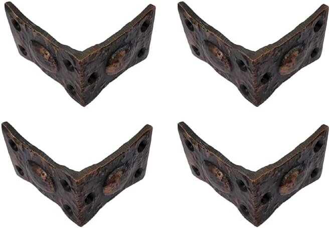 Adonai Hardware Arah Antique Iron L-Corner (Supplied as 4 Pieces per Pack) - Antique Copper