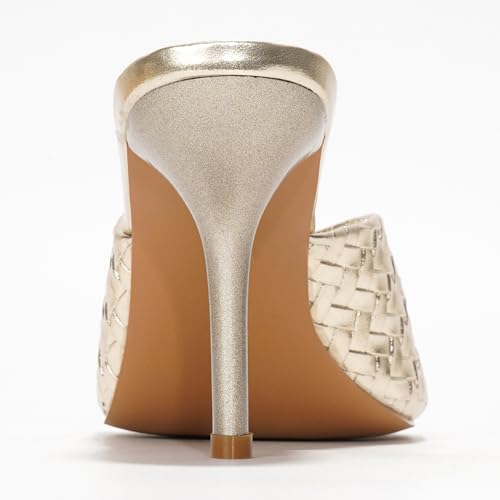 Cape Robbin Women's Braided Strap Heeled Sandals - Dressy Slip On Mules with Stiletto Heel, Comfortable Summer Dress Shoes 2025 (Cristin)4