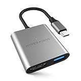 HyperDrive USB Type C HDMI Adapter, 3-in-1 USB C to HDMI Converter Aluminum Digital Multiport Type-C Hub w 4K HDMI, USB-C w Power Delivery, USB 3.1 for MacBook, Ultrabook, Chromebook, PC, USBC Devices