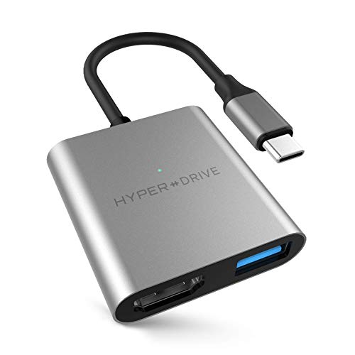 HyperDrive USB Type C HDMI Adapter, 3-in-1 USB C to HDMI Converter Aluminum Digital Multiport Type-C Hub w 4K HDMI, USB-C w Power Delivery, USB 3.1 for MacBook, Ultrabook, Chromebook, PC, USBC Devices