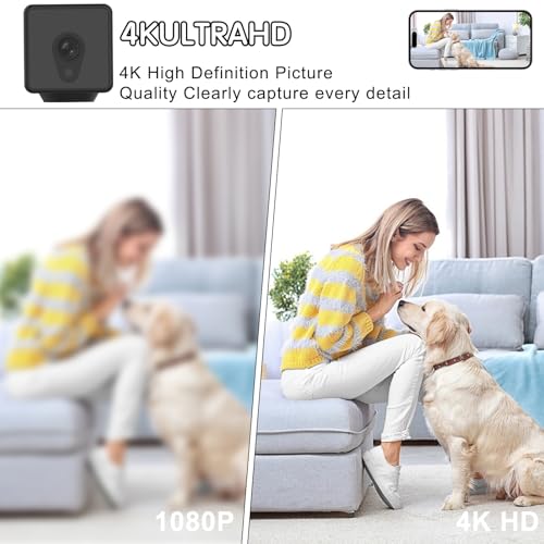 ESTABA 4K Hidden Spy Mini Camera, WIFI Wireless Security Cameras, Nanny House Security Tiny Cams, Long Battery Life, Night Vision Motion Detection, For Home Office Car Security Camera - Image 7