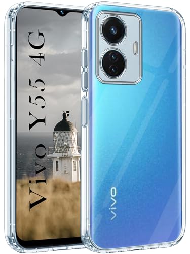 Image of Jkobi Back Cover for Vivo Y55 4G (Silicone Clear Case with Camera Protection | Soft and Flexible | Transparent)
