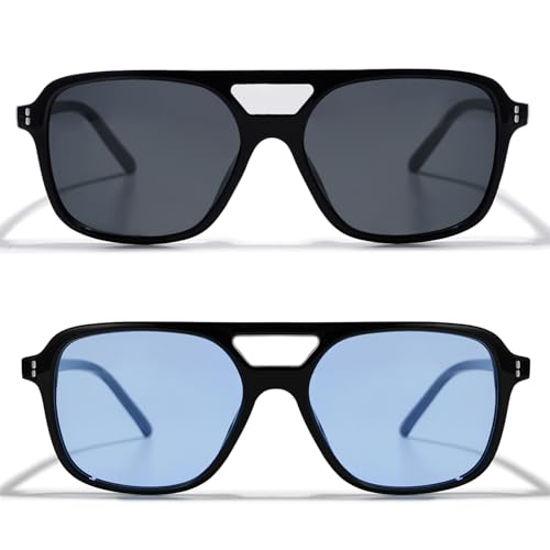 Image of VANLINKER Retro Vintage 70s Square Aviator sunglasses for women men VL9611X