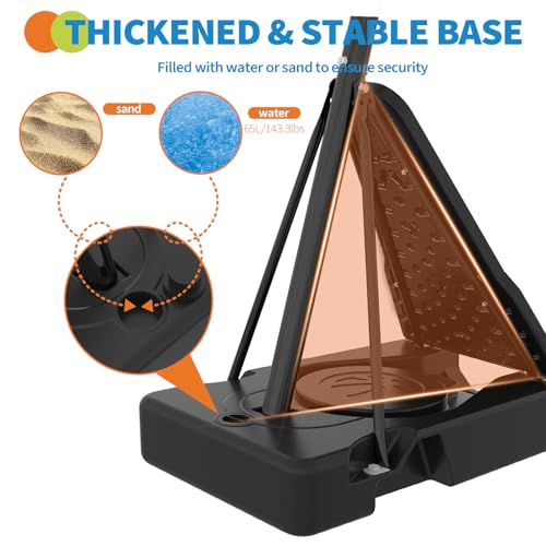 Image of Basketball Hoop, 52 Inch Shatterproof PC Backboard, 4.9-10FT Height Adjustable Basketball Hoop Goal System,Mobile Stand with Wheels Weighted Base,Youth&Adults, Driveway Backyard Pool Play