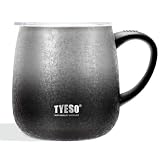 TYESO 真空断熱マグカップ ステンレスマグ マグボトル カフェマグ 蓋付き 保温保冷 直接ドリップ 最新デザイン 日本限定 473ml (ブラック)