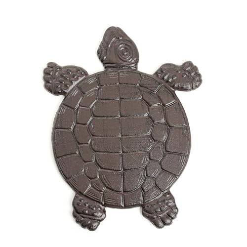 Sungmor Cast Iron Turtle Stepping Stones, Sturdy Metal Stepping Mat for Front Door, Outdoor Walkway Decorative Statue, Garden Path Pavers for Yard Lawn Landscaping