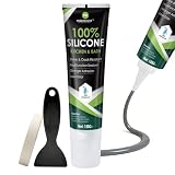 PRAZISCHUTZ RTV Silicone Sealant - 100% Silicone, Waterproof, Strong Adhesion, Flexible & Durable, Heat & Cold Resistant, Ideal for Car, Kitchen, Bathroom, Window & Door Sealing (Gray,150g)