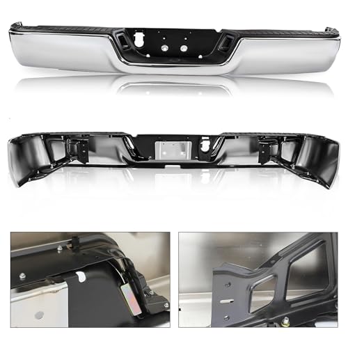 JSBOYAT [Non Sensor Hole & Non Dual Exhaust Type] One Piece Rear Bumper Assembly Replacement for 2009-2018 Dodge Ram 1500/2010 2011 2012 Ram 2500 3500 Back Bumper - Thumbnail 4