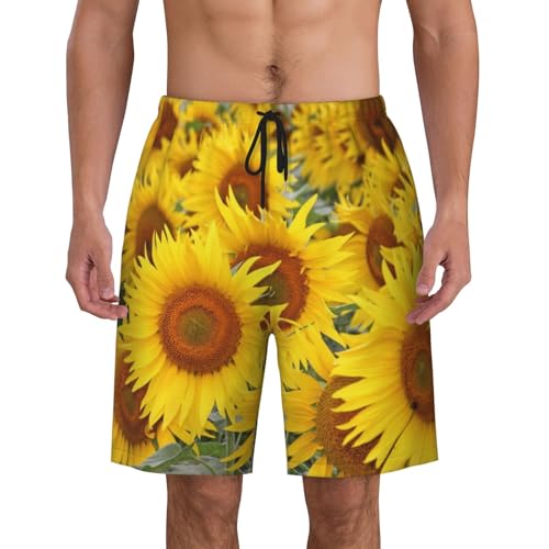 Men's Beach Shorts Flower Plant Summer Mens Swim Trunks Board Shorts with Pockets Swimwear Bathing Suits