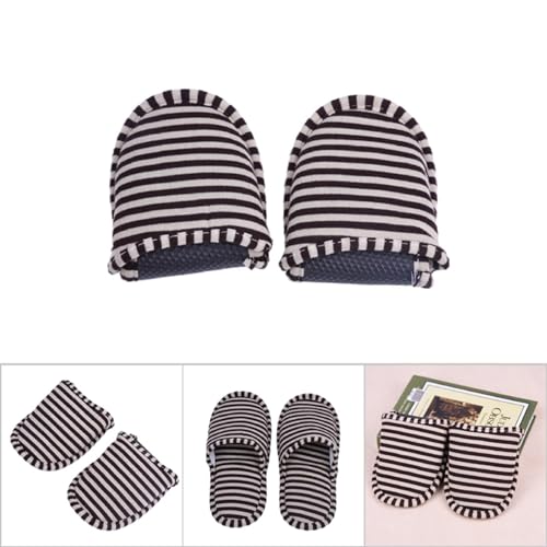 Travel Slippers, Portable Foldable Reusable Cotton Anti Slip Slippers, EVA Sloes Indoor Slippers for Traveling, Hotel, Flight3