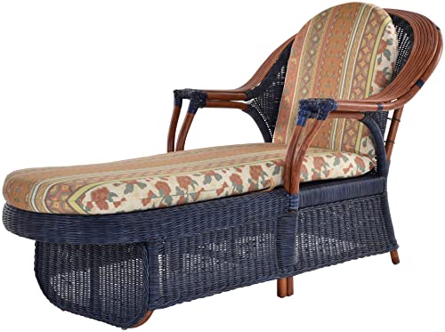 Krines Home Rattan Liege Safari Ottomane Rattanliege Lounge Liege mit...