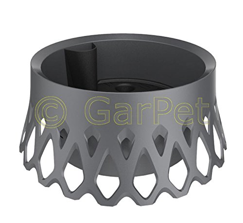 Plastia Grabschale Roseta mit Selbstbewässerung und Wasserüberlauf Friedhof Grab Vase Anthrazit Ø 30