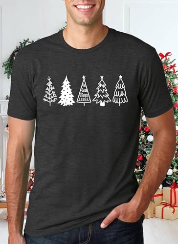 Christmas Shirts Men's The Most Wonderful Time of The Year Tee Xmas Plaid Tree Shirt Casual Holiday Tops3