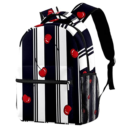 Sac à dos de voyage à rayures cerises pour filles et garçons