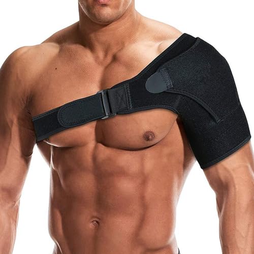 GROVL Shoulder Support Brace for Men and Women, Adjustable shoulder strap Rotator Cuff shoulder support for Dislocated Joints, Frozen Arms and Muscle Pain Relief, Suitable for Left and Right Shoulders