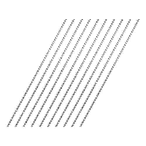 sourcing map 10 Stück 304 Metallstangen Garten, 2mm x 200mm Metallstäbe für DIY Handwerk, Motorrad, Deko, Garten