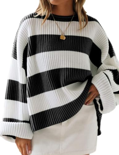 ZESICA Women's 2025 Fall Long Sleeve Oversized...
