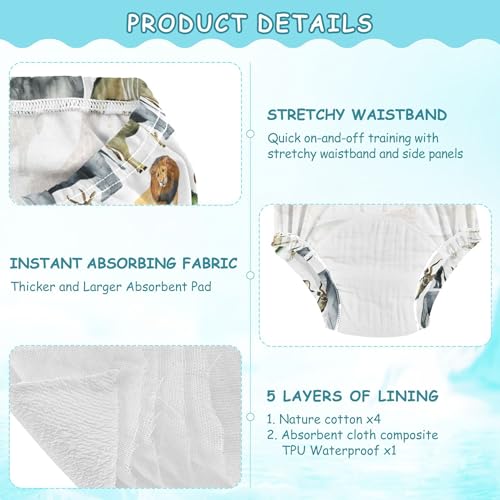 Image of Toddler Potty Training Underwear Cotton Absorbent Soft Baby Girl Boy Potty Training Pant 2t-5t