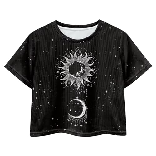 Girls Crop Tops Size 5-14 T Shirts for Girls T Shirt Summer Beach Kids Short Sleeve Cropped T-Shirts