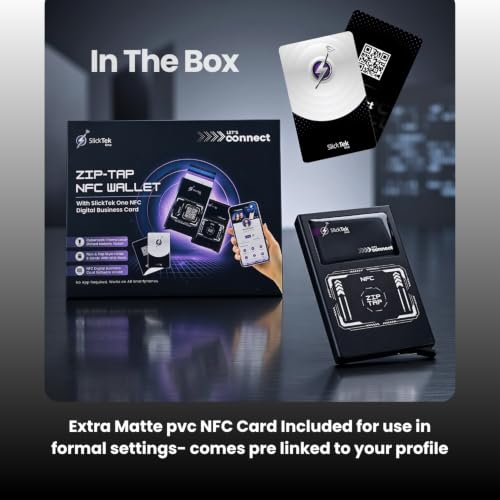 Image of Zip-Tap NFC Digital Contact Exchange Wallet, Matte Grey Aluminium