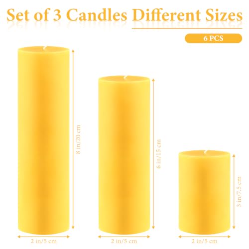 Trxvxo Beeswax Pillar Candles 6 Pcs, 2x3/6/8 Inch Honey Scented Candle Set by Trxvxo - Used condition - Image 2