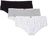 Eine Amazon-Marke Amazon-Marke: Iris & Lilly Damen-Hipster aus Baumwolle, 3er-Pack, Mehrfarbig (Black/Print), M, Label: M