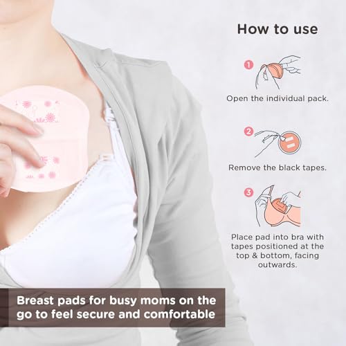 Mee Mee Disposable Nursing Breast Pads 48 Pcs | Ultra Thin Honeycomb Nursing Breast Pads with Leak Guard | Super Absorbent, Soft Cotton Maternity Pads | Compact & Discreet