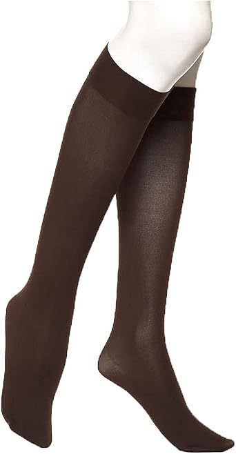 HUE Womens Soft Opaque Knee High 5304 2 Espresso
