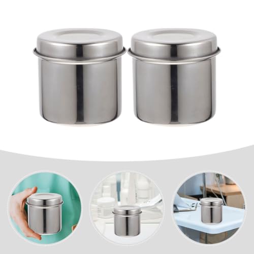 Frascos de ungüento de acero inoxidable para organizar gasas en consultas médicas, 2 piezas 3
