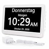 ROCAM Demenz Uhr für Senioren, 7 Zoll Wecker Digital mit Datum & Wochentag