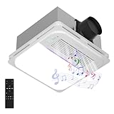 LIVSGREE 5-IN-1 Bathroom Exhaust Fan with Heater 1600W & 3CCT LED Light & Humidity Sensor, & Bluetooth Speaker, 170 CFM, 6-RGB, 1.5 Sone Quiet Ceiling Bath Fan With Remote Control for Bathroom Heating