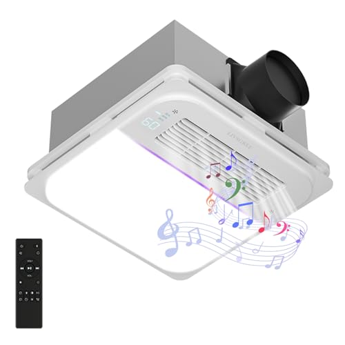 Extractores para Baños de Techo 5 en 1 con Calefacción, Luz LED 3CCT, Altavoz Bluetooth, Sensor de Humedad y Control Remoto | 1600 W, 170 CFM, 1,5 Sones, Blanco miniatura 1